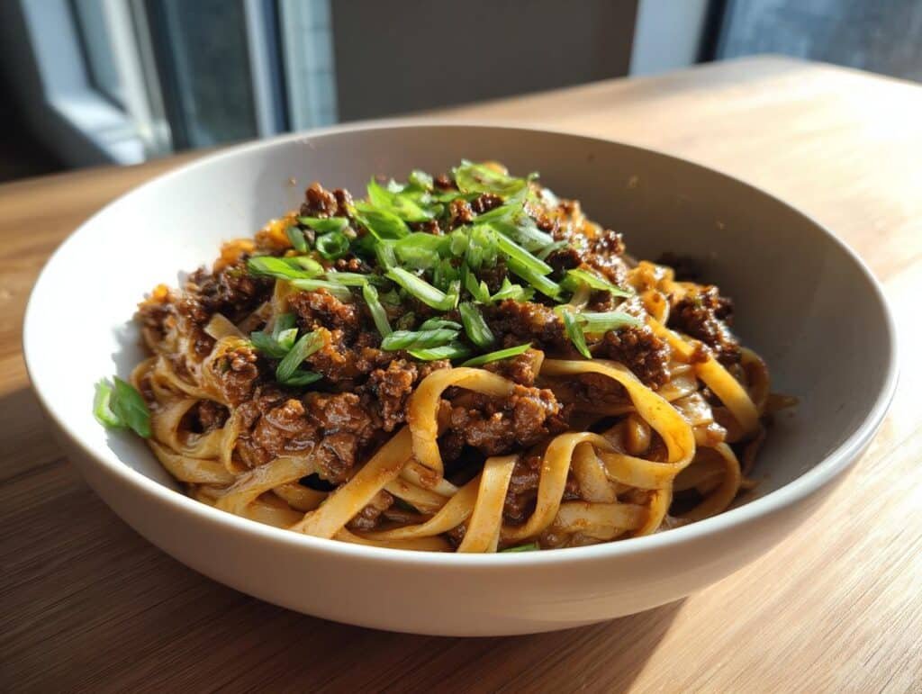 Mongolian Ground Beef Noodles