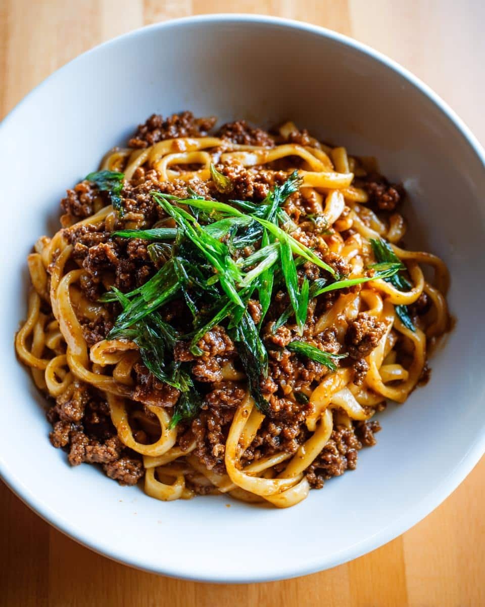 Mongolian Ground Beef Noodles - detail 2