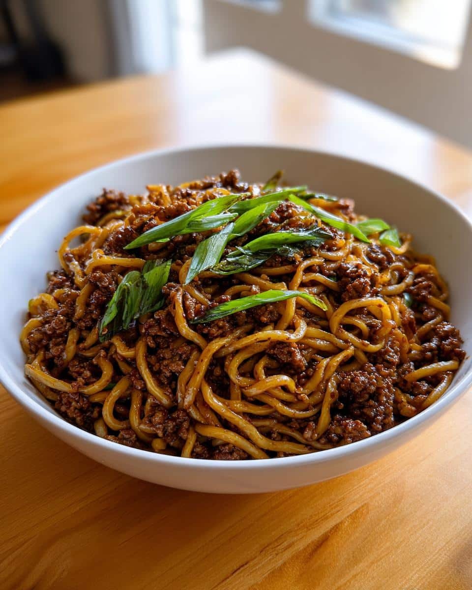 Mongolian Ground Beef Noodles - detail 3